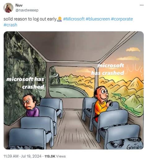 microsoft outage memes, blue screen of death memes, global tech fail humor, IT disaster jokes, Microsoft crash memes, tech outage laughs, system failure humor