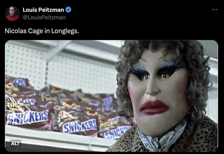 Nicholas cage memes. Nicolas Cage in Longlegs.