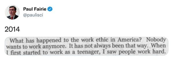 nobody wants to work anymore, funny newspaper headlines, historical complaints, work ethic through the ages