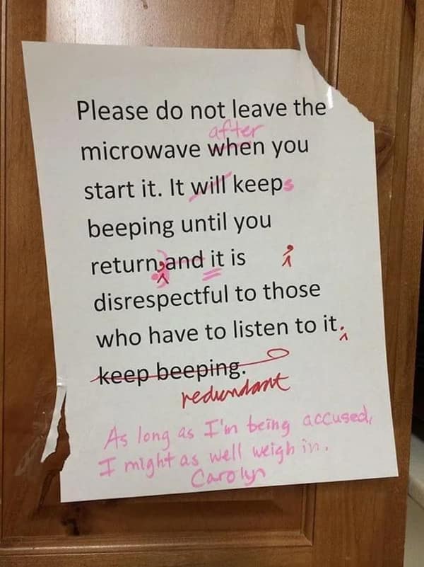 passive aggressive notes.