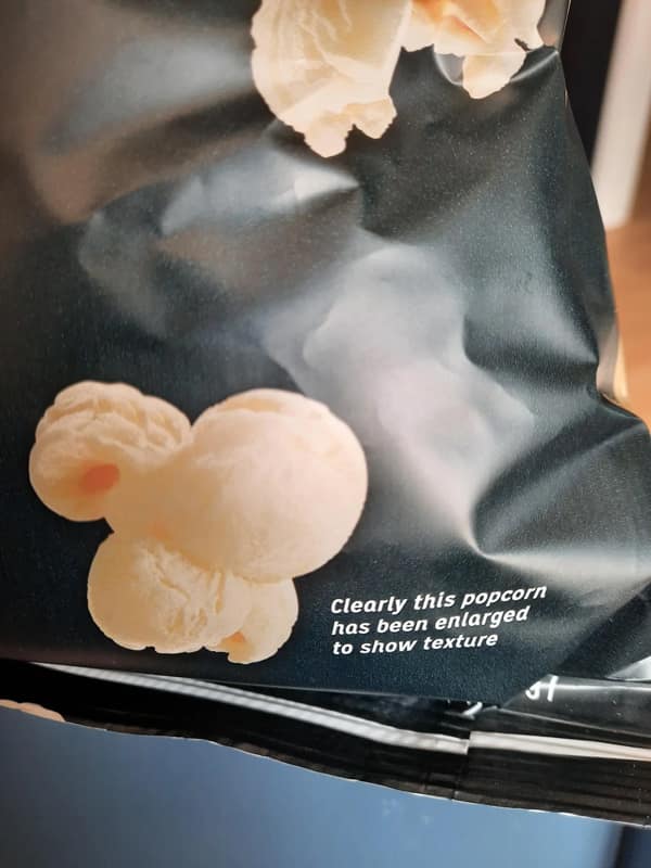 passive aggressive notes. Clearly this popcorn has been enlarged to show texture