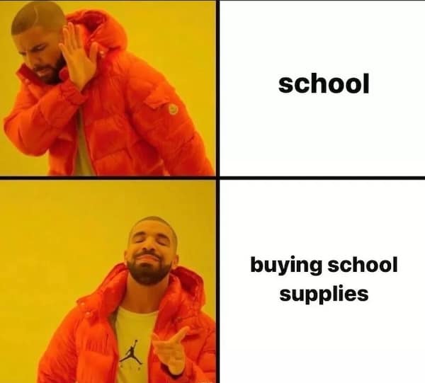 school buying school supplies