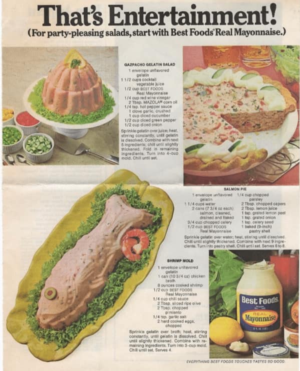 cursed food, weird food pics, vintage recipe books, strange food photos, unusual food images, old cookbooks, retro recipe collections