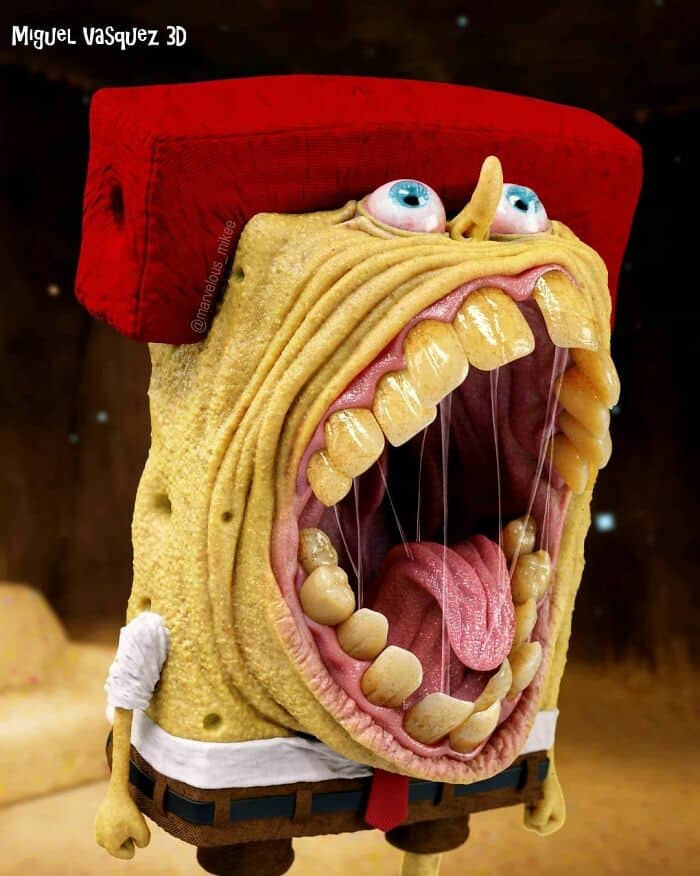 cursed images, Miguel Vasquez, Creepy 3D art, Disturbing childhood characters, Miguel Vasquez 3D art