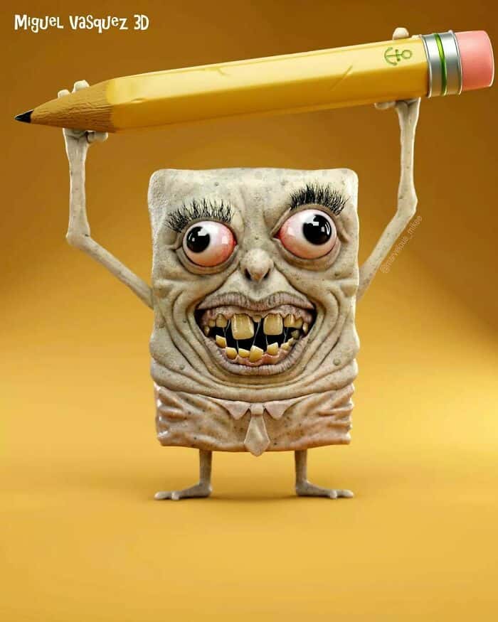 cursed images, Miguel Vasquez, Creepy 3D art, Disturbing childhood characters, Miguel Vasquez 3D art