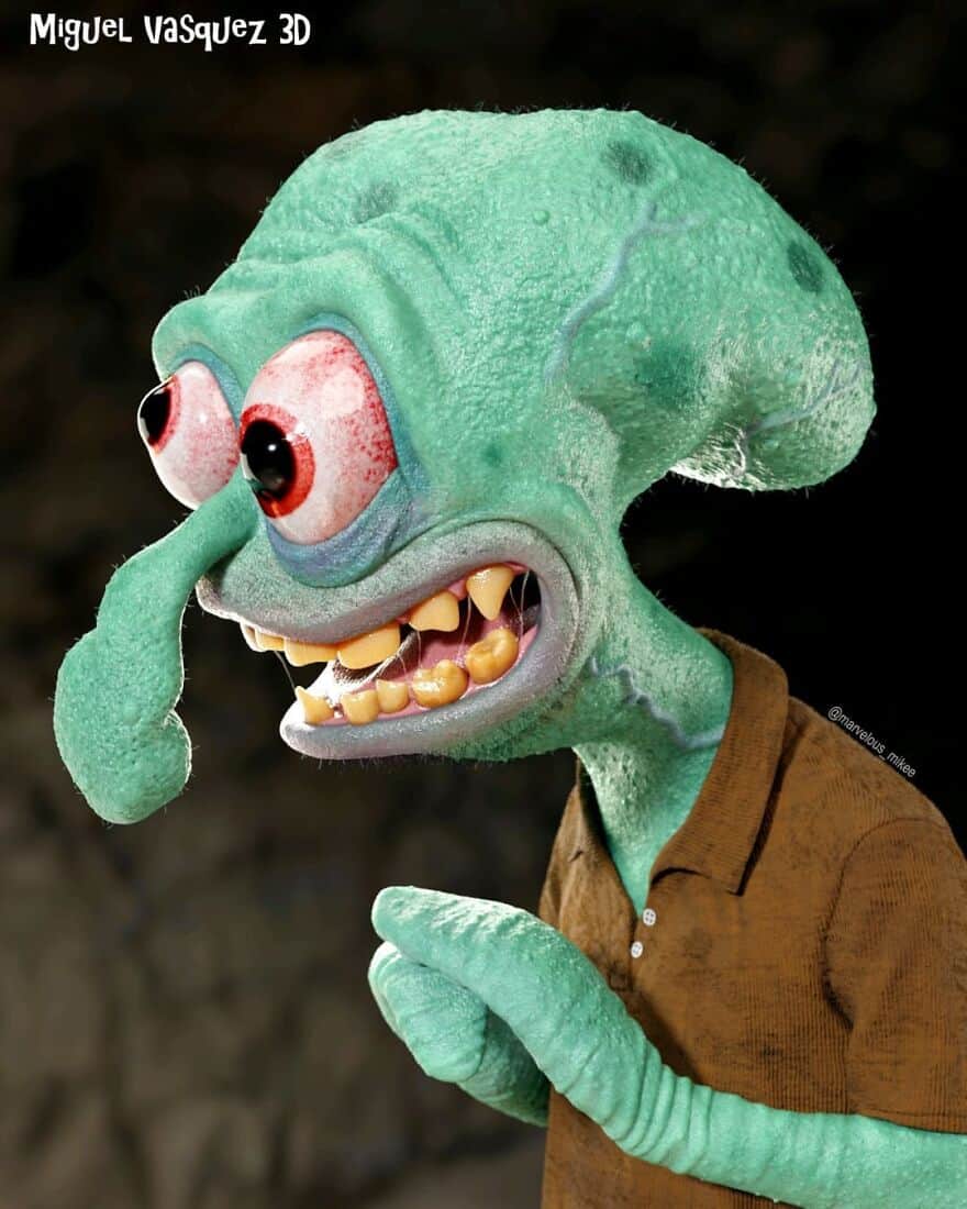 cursed images, Miguel Vasquez, Creepy 3D art, Disturbing childhood characters, Miguel Vasquez 3D art