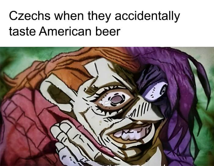 Czechs when they accidentally taste American beer