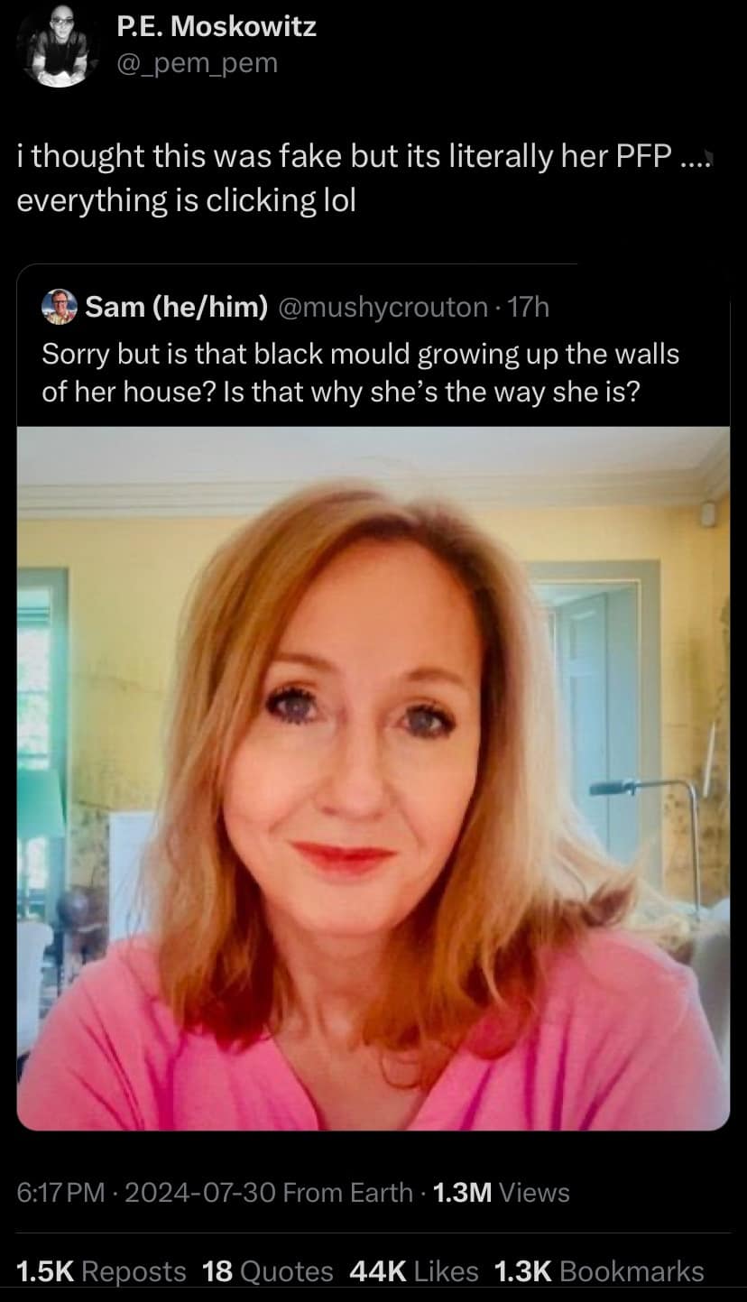 i thought this was fake but its literally her PFP .... everything is clicking lol