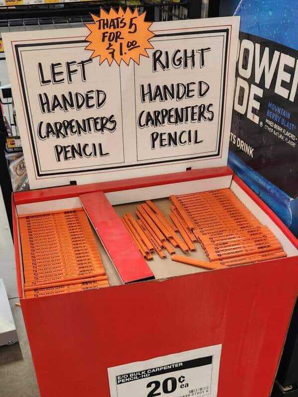 LEFT HANDED CARPENTERS PENCIL