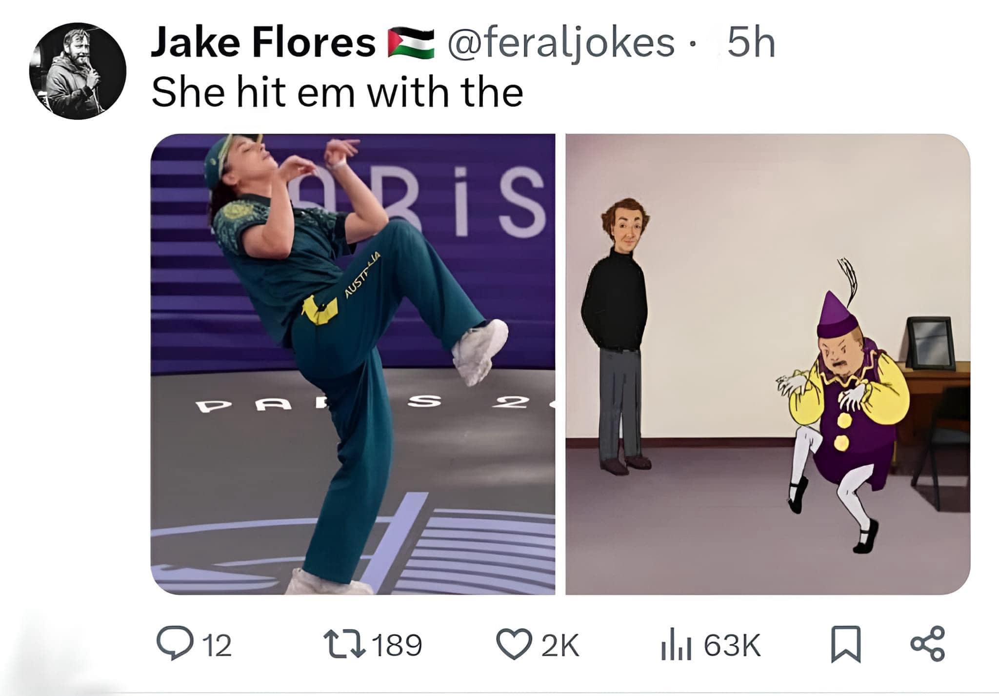 funny pics. She hit em with the