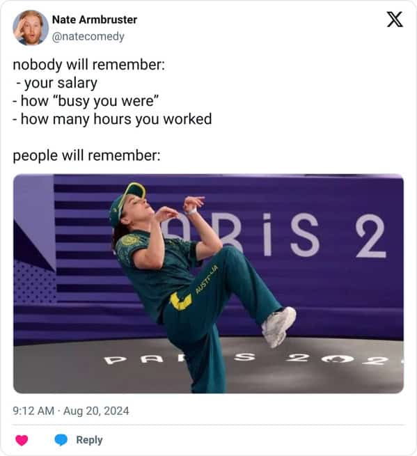 nobody will remember: - your salary - how "busy you were" - how many hours you worked people will remember: