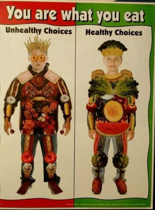 You are what you eat Unhealthy Choices Healthy Choices
