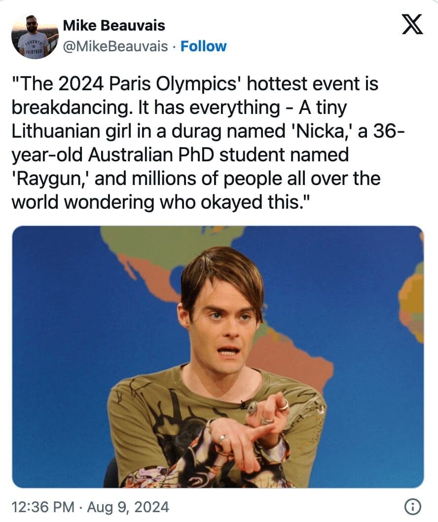 rachael gunn memes, raygun memes, australian breakdancer memes, olympic breakdancing memes, Viral Olympics memes