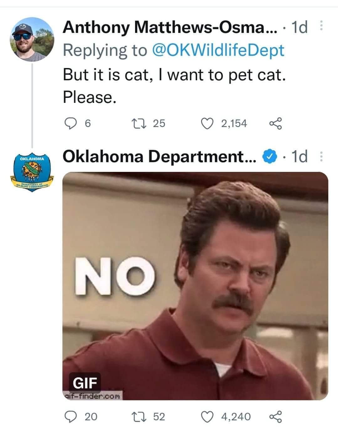 OKwildlifedept, okwildlifedept, funny Twitter threads, viral tweets