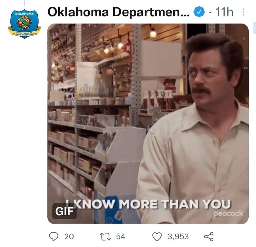 OKwildlifedept, okwildlifedept, funny Twitter threads, viral tweets
