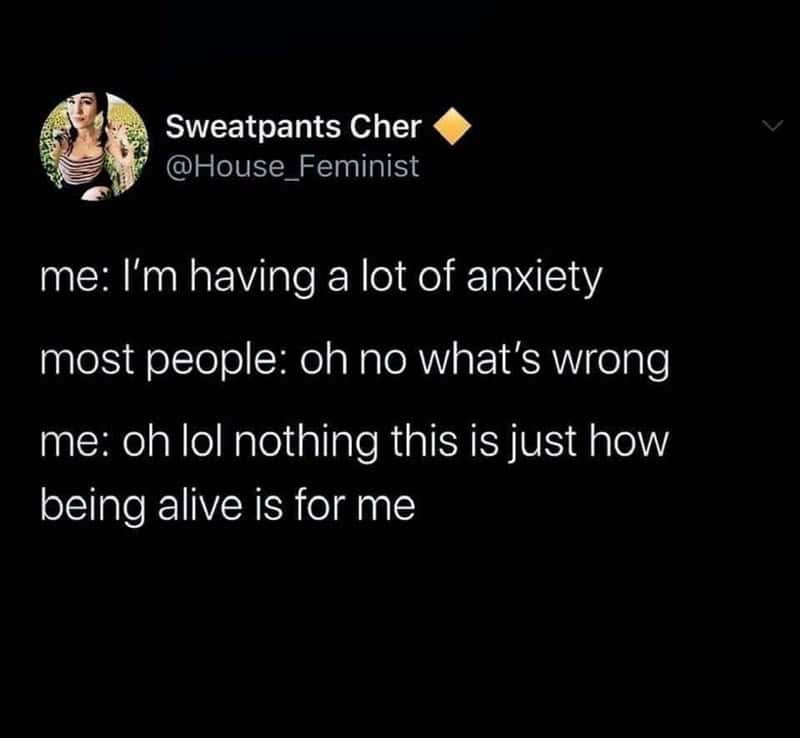 anxiety memes, mental health memes, Overthinking memes