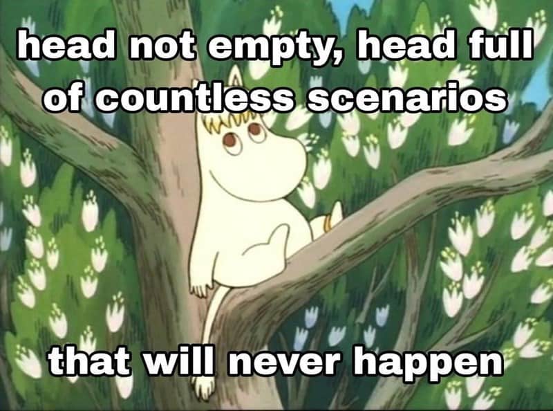 anxiety memes, mental health memes, Overthinking memes