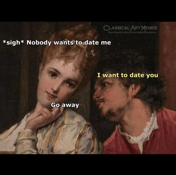classical art memes, relationship memes, renaissance memes, funny art memes