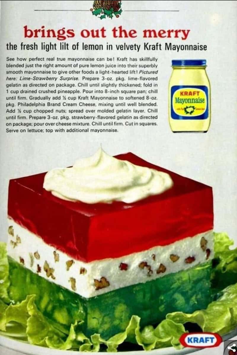 cursed food, weird food pics, vintage recipe books, strange food photos, unusual food images, old cookbooks, retro recipe collections