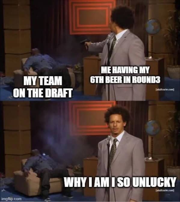 MY TEAM ON THE DRAFT WHY I AM I SO UNLUCKY