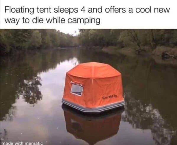 Floating tent sleeps 4 and offers a cool new way to die while camping