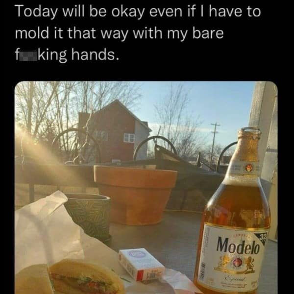 Today will be okay even if I have to mold it that way with my bare f king hands.