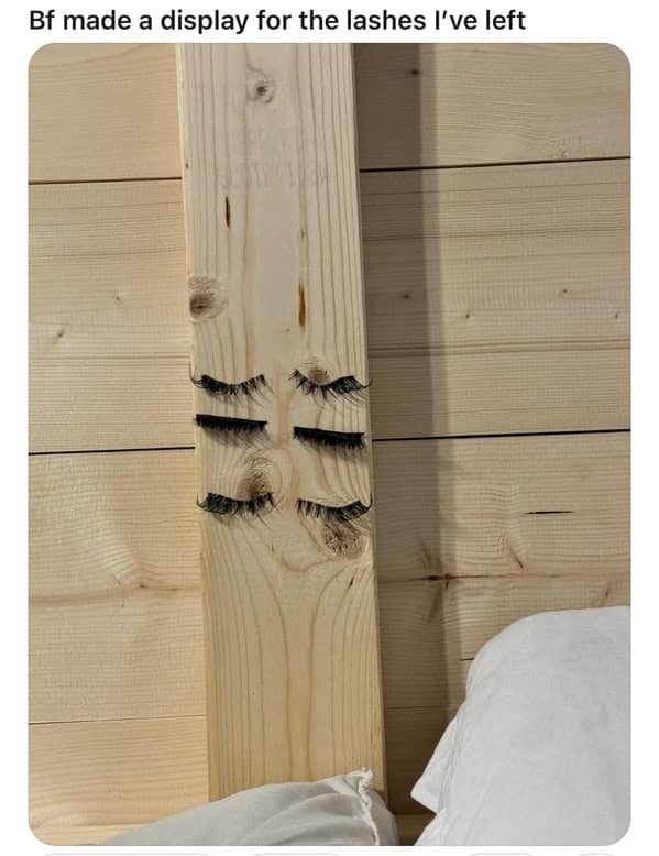 Bf made a display for the lashes I've left