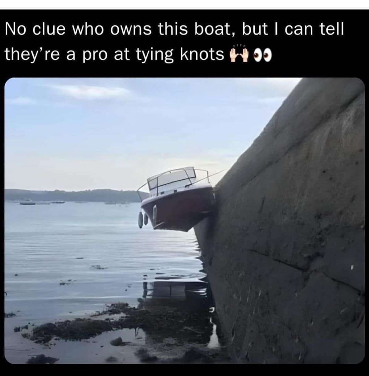 No clue who owns this boat, but I can tell they're a pro at tying knots