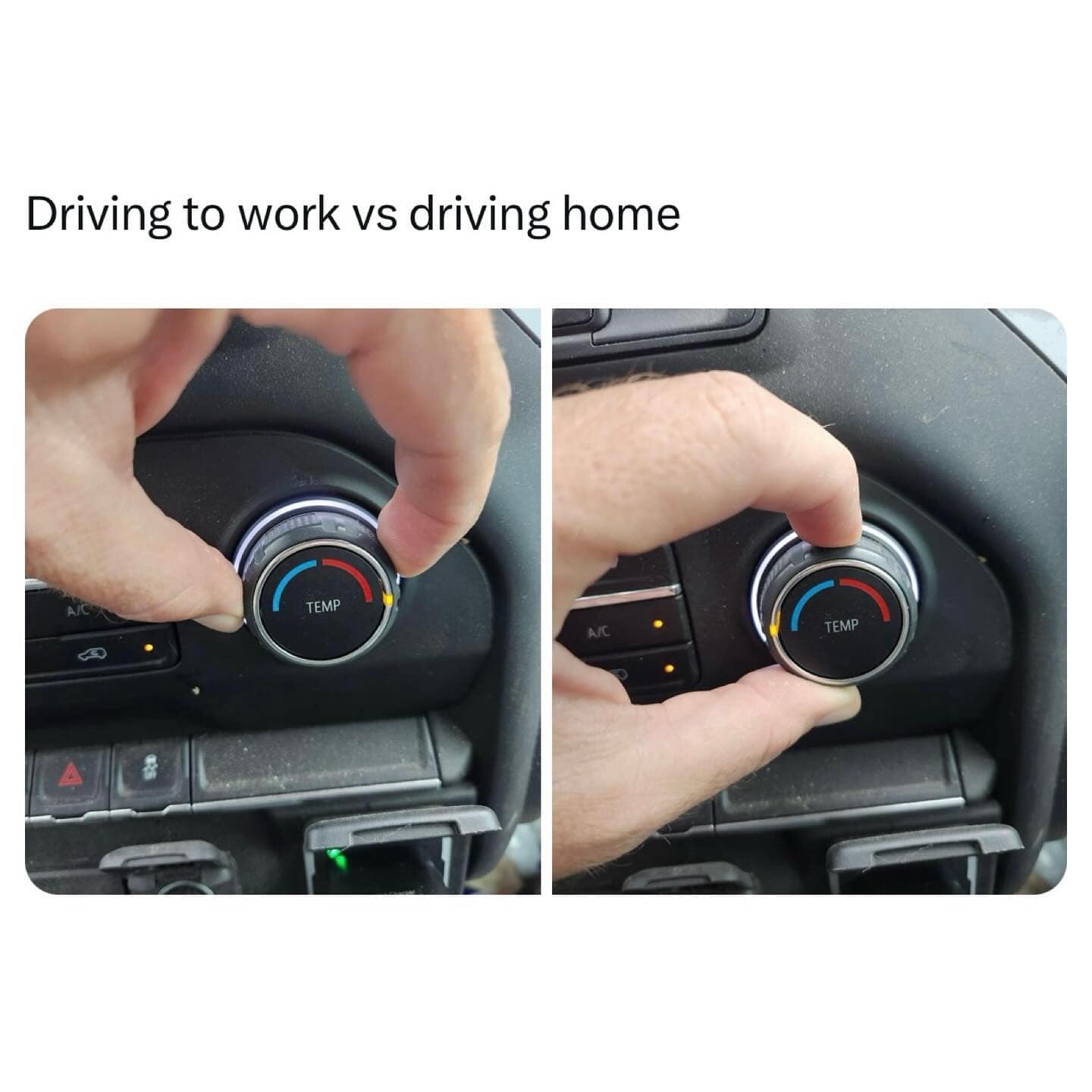 Driving to work vs driving home