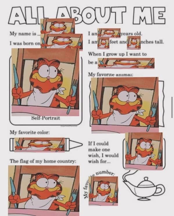 Garfield memes, Funny cat memes, Lasagna memes, Monday memes