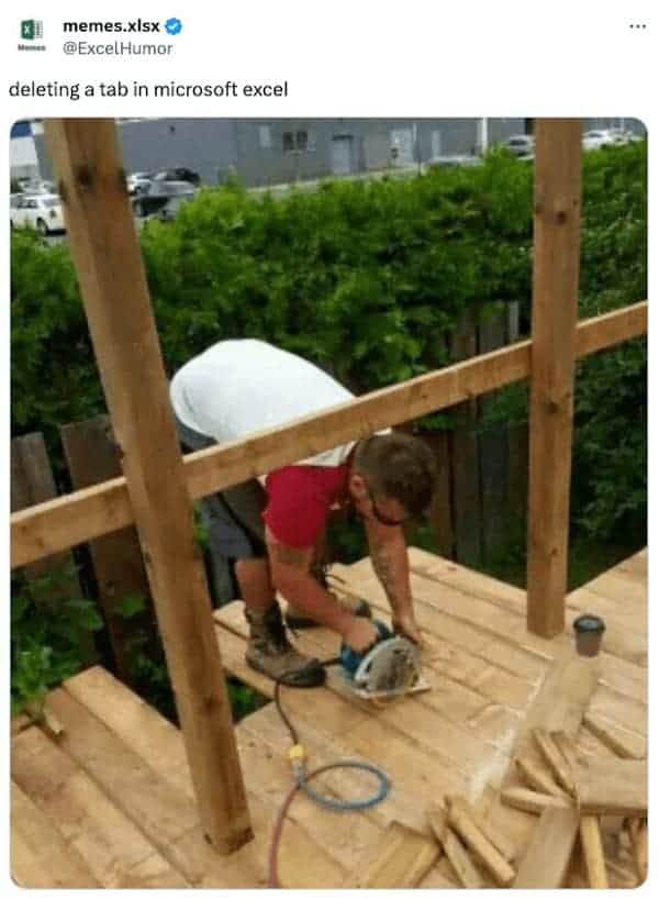 deleting a tab in microsoft excel