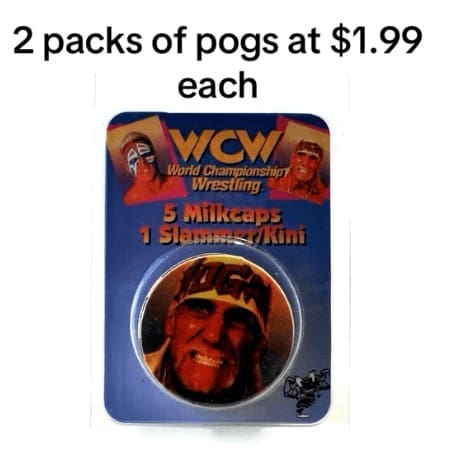 2 packs of pogs at $1.99 each