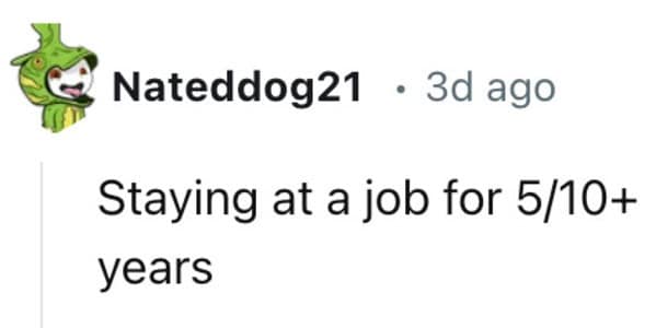 Staying at a job for 5/10+ years