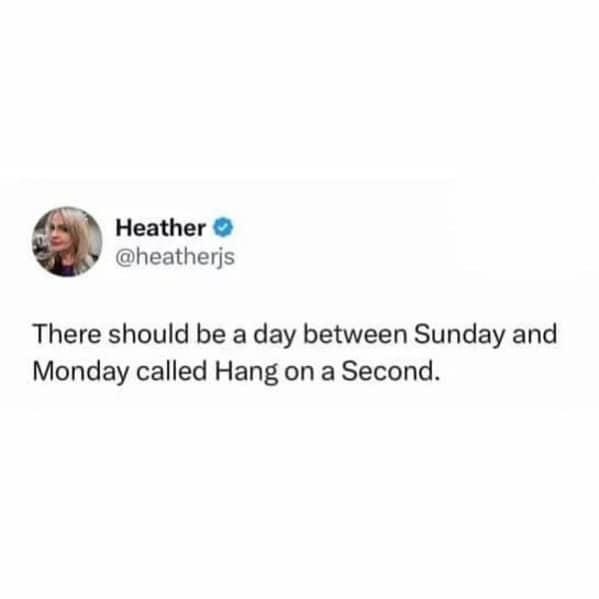 There should be a day between Sunday