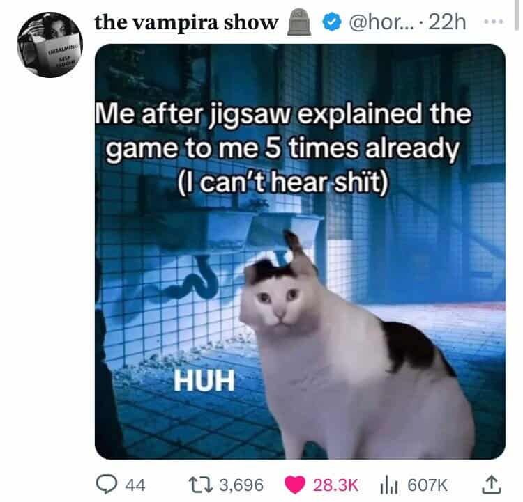 Me after jigsaw explained the game to me 5 times already (I can't hear