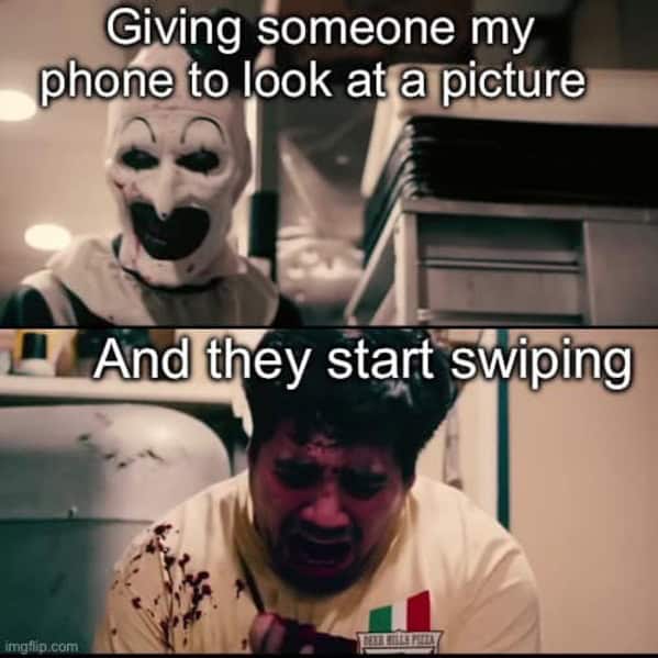 terrifier memes, terrifier 3 memes, art the clown memes, scary memes, dark humor memes, creepy clown memes