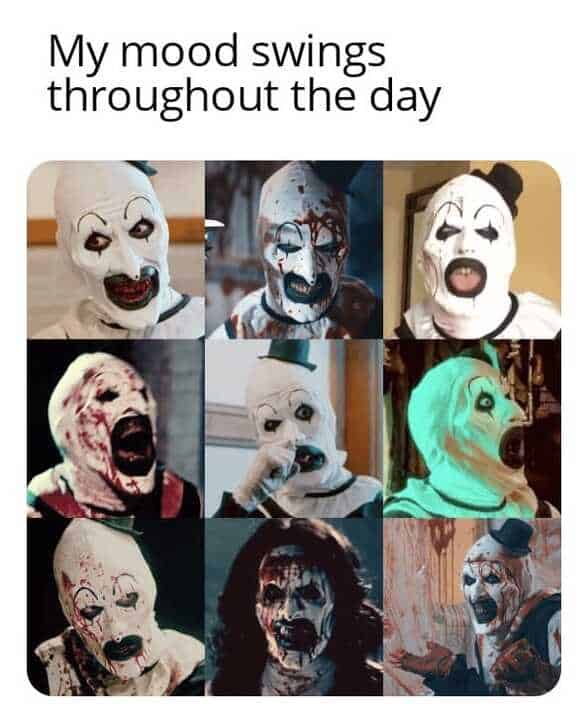 terrifier memes, terrifier 3 memes, art the clown memes, scary memes, dark humor memes, creepy clown memes