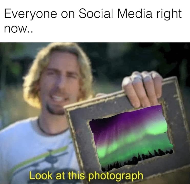 aurora borealis memes, northern lights memes, sky-watching memes, nature memes, stargazing memes, natural phenomenon memes, night sky memes, sky humor, celestial memes, Northern Lights humor