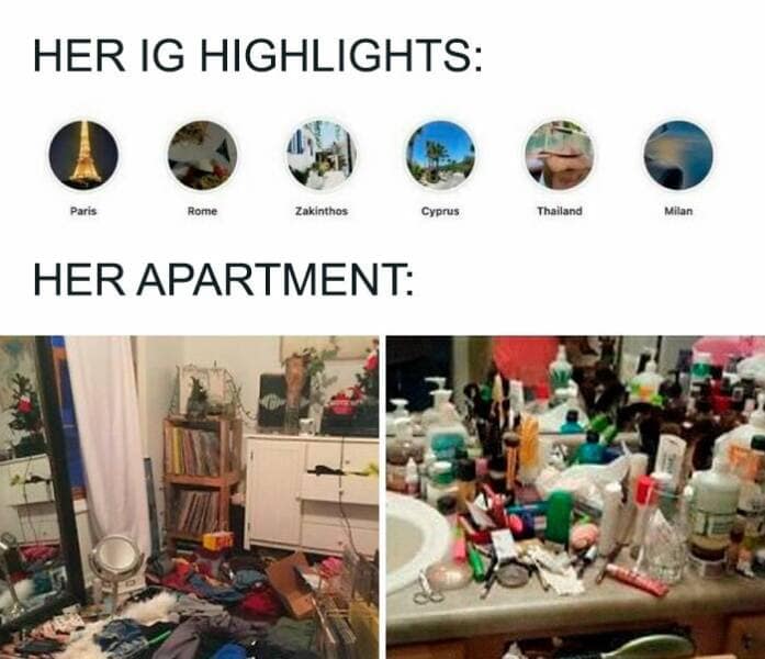 HER IG HIGHLIGHTS: 山 Paris Rome Zakinthos Cyprus HER APARTMENT: