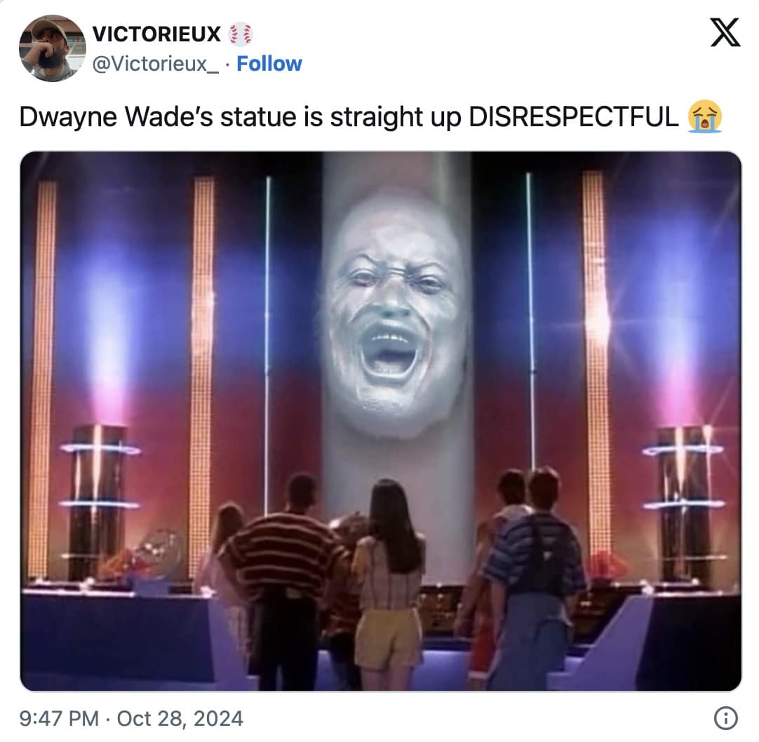 dwayne wade statue memes, d-wade statue memes, Dwayne Wade tribute memes, Dwayne Wade sculpture memes, D-Wade statue jokes, Dwayne Wade monument memes, NBA statue memes, Dwayne Wade bronze memes