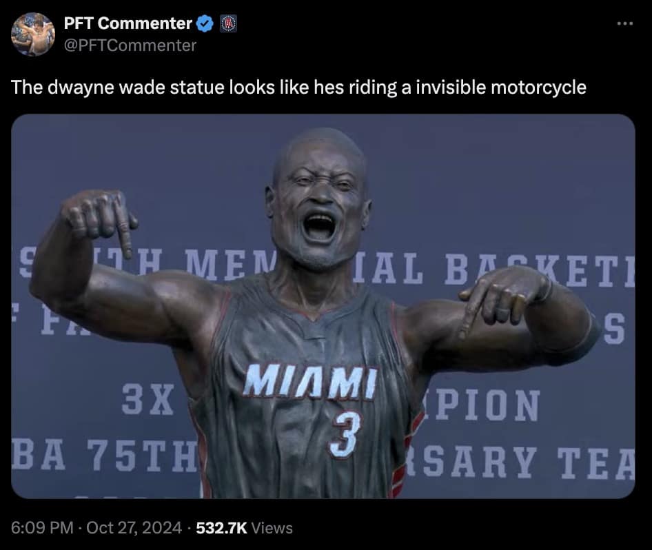 dwayne wade statue memes, d-wade statue memes, Dwayne Wade tribute memes, Dwayne Wade sculpture memes, D-Wade statue jokes, Dwayne Wade monument memes, NBA statue memes, Dwayne Wade bronze memes