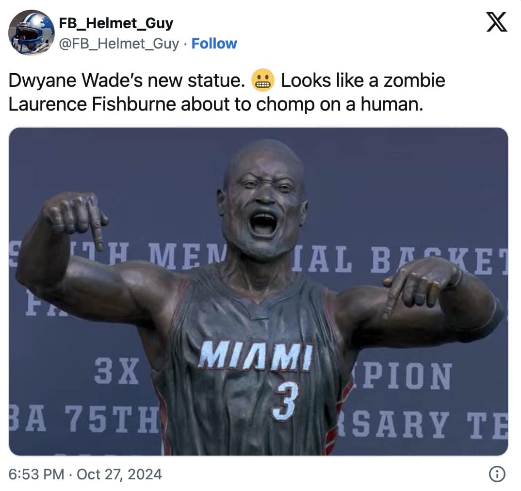 dwayne wade statue memes, d-wade statue memes, Dwayne Wade tribute memes, Dwayne Wade sculpture memes, D-Wade statue jokes, Dwayne Wade monument memes, NBA statue memes, Dwayne Wade bronze memes