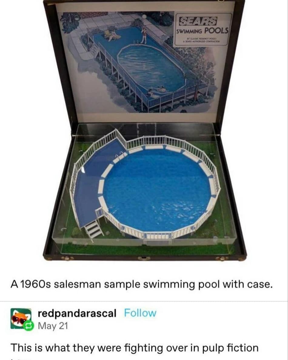 A 1960s salesman sample swimming pool with case.
