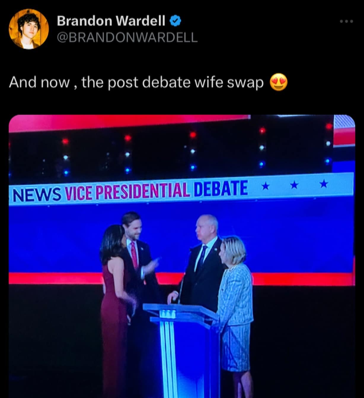 And now, the post debate wife swap