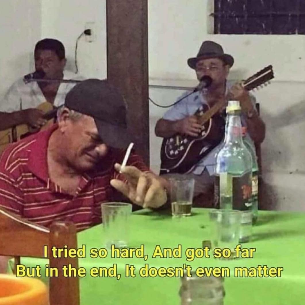 I tried so hard, And got so far But in the end, It doesn't even matter