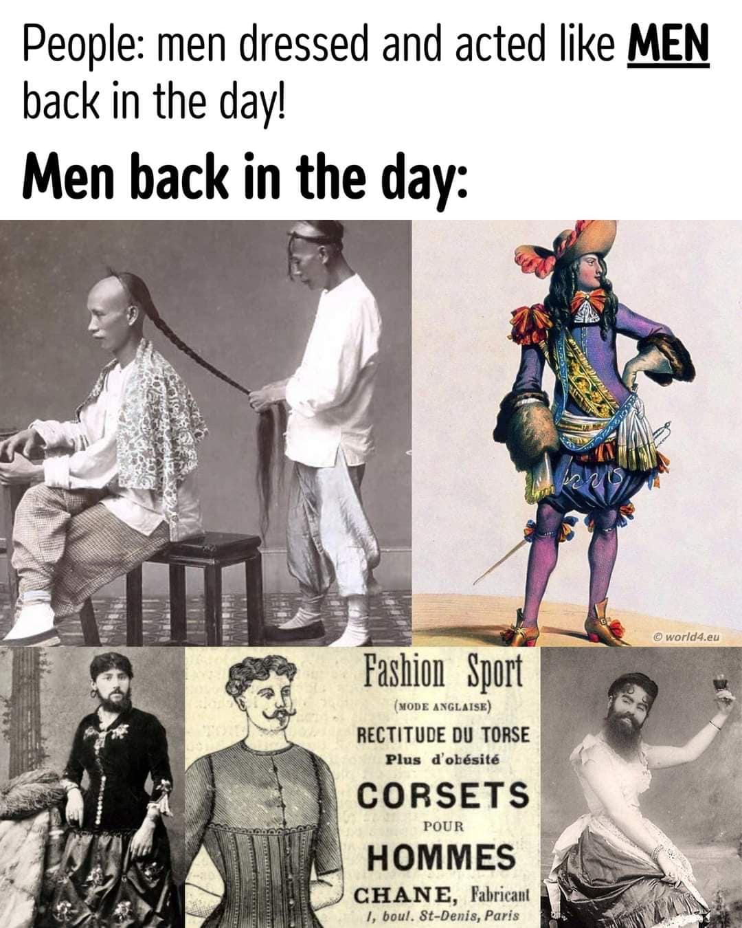 People: men dressed and acted like MEN back in the day!