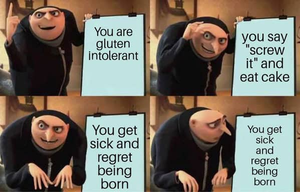 gluten free memes, gluten allergy memes, funny gluten-free jokes, gluten-free humor, food allergy memes, gluten intolerance memes, diet struggle memes, dietary restriction jokes, gluten-free struggles, healthy eating humor