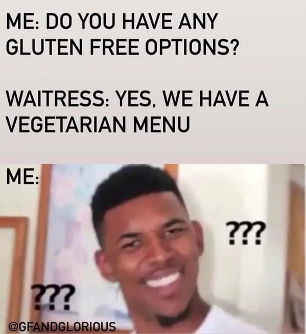 gluten free memes, gluten allergy memes, funny gluten-free jokes, gluten-free humor, food allergy memes, gluten intolerance memes, diet struggle memes, dietary restriction jokes, gluten-free struggles, healthy eating humor