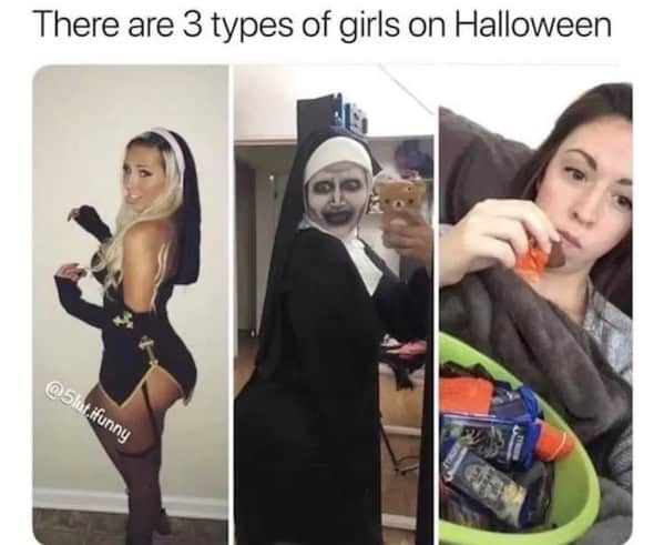 There are 3 types of girls on Halloween