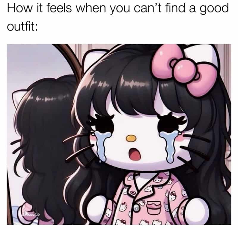 hello kitty memes, Sanrio memes, Hello Kitty funny memes, Hello Kitty humor, cute character memes, childhood nostalgia memes, fandom memes, adorable memes, nostalgic character humor, fandom jokes